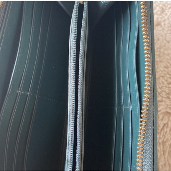 Coach Teal Quilted Women's Wallet - Picture 2 of 3
